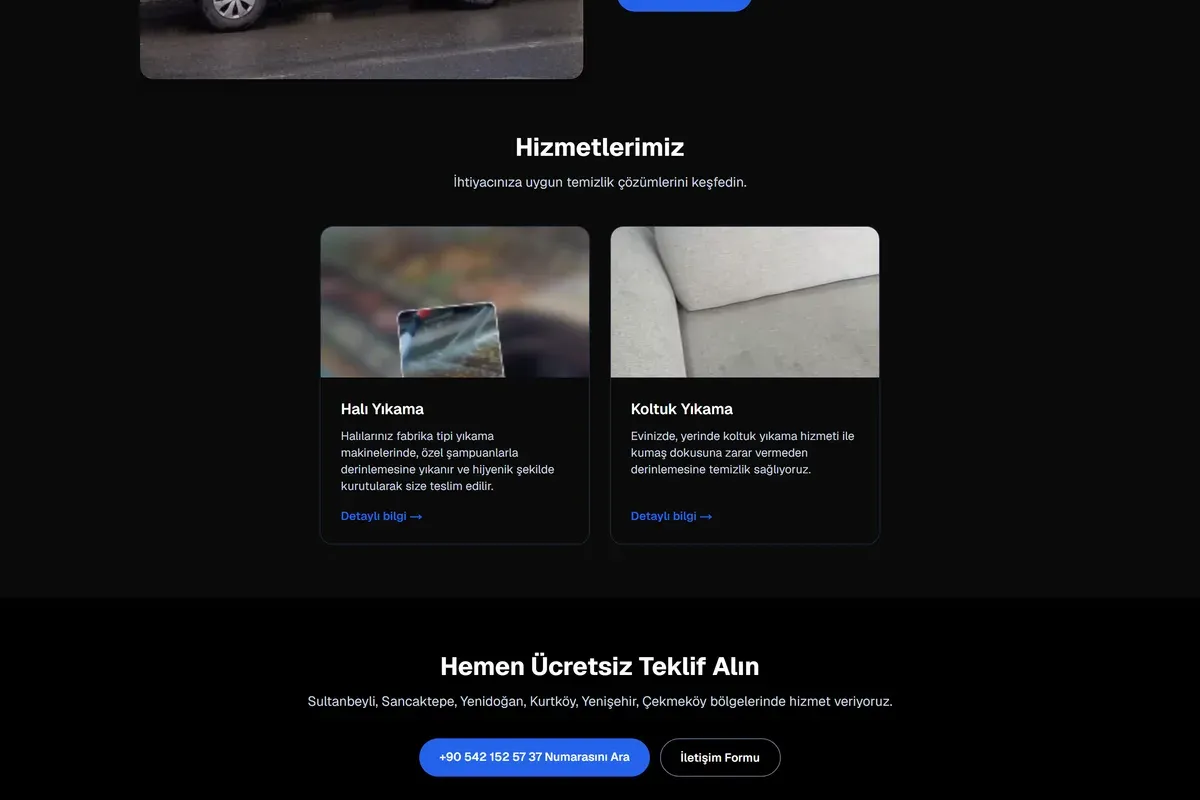 İkon Halı Yıkama sitesinden bölüm görüntüsü 2